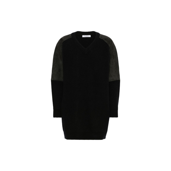 Max Mara Tacco Wool and Cashmere Jumper in Dark Grey | Sweaters | Coveti