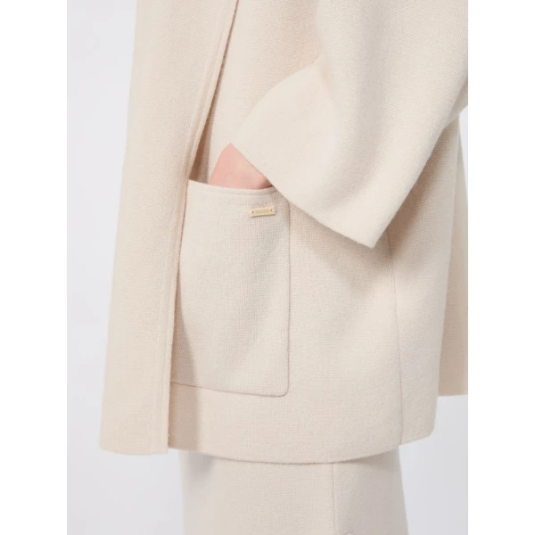 Max Mara Tanga Wool and Cashmere Hooded Cardigan in Beige | Cardigan | Coveti