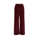 Max Mara Tania Cotton Corduroy Wide-Leg Trousers in Bordeaux | Wide leg pants | Coveti