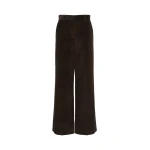 Max Mara Tania Cotton Corduroy Wide-Leg Trousers in Dark Brown | Wide leg pants | Coveti