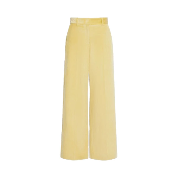 Tania Cotton Corduroy Wide-Leg Trousers in Honey
