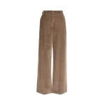Max Mara Tania Cotton Corduroy Wide-Leg Trousers in Light Brown | Wide leg pants | Coveti