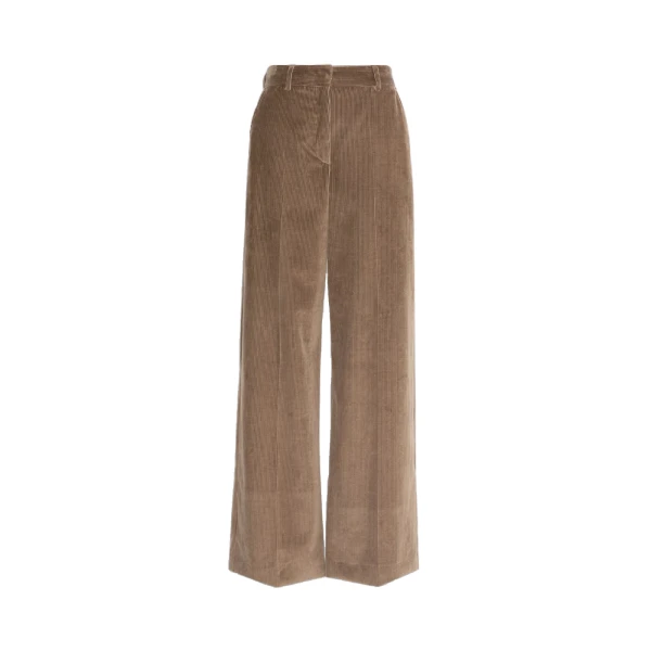 Max Mara Tania Cotton Corduroy Wide-Leg Trousers in Light Brown | Wide leg pants | Coveti