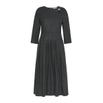 Max Mara Tania Flannel Jersey Midi Dress in Dark Grey | Midi Dresses | Coveti