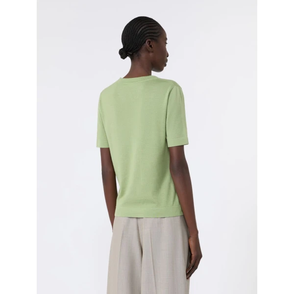 Max Mara Tapioca Wool Silk and Cashmere Jumper in Green | Sweaters | Coveti