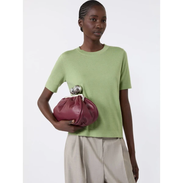 Max Mara Tapioca Wool Silk and Cashmere Jumper in Green | Sweaters | Coveti