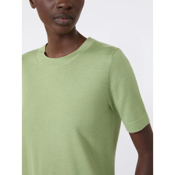 Max Mara Tapioca Wool Silk and Cashmere Jumper in Green | Sweaters | Coveti