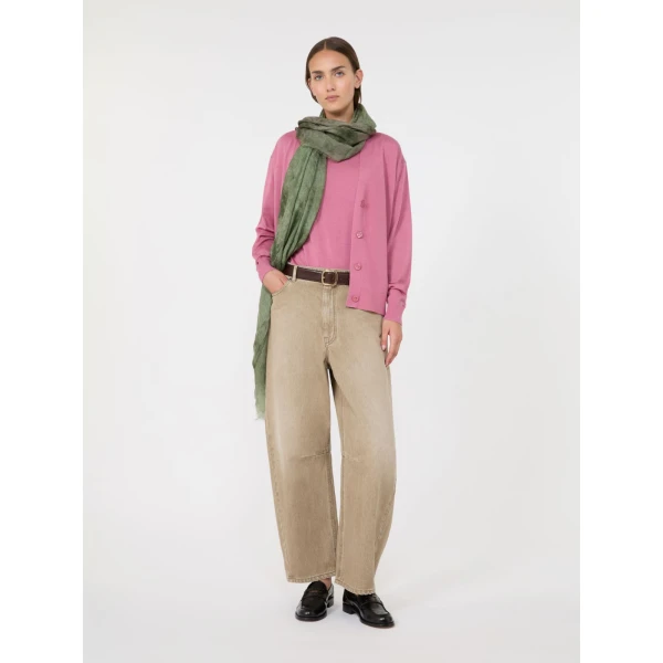 Max Mara Tapioca Wool Silk and Cashmere Jumper in Raspberry | Sweaters | Coveti