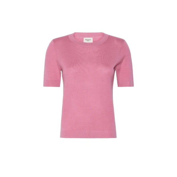 Max Mara Tapioca Wool Silk and Cashmere Jumper in Raspberry | Sweaters | Coveti