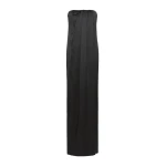 Max Mara Tappeto Long Silk Bustier Dress in Black | Maxi Dresses | Coveti