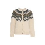 Max Mara Targa Alpaca and Wool Jacquard Cardigan in Beige | Cardigan | Coveti