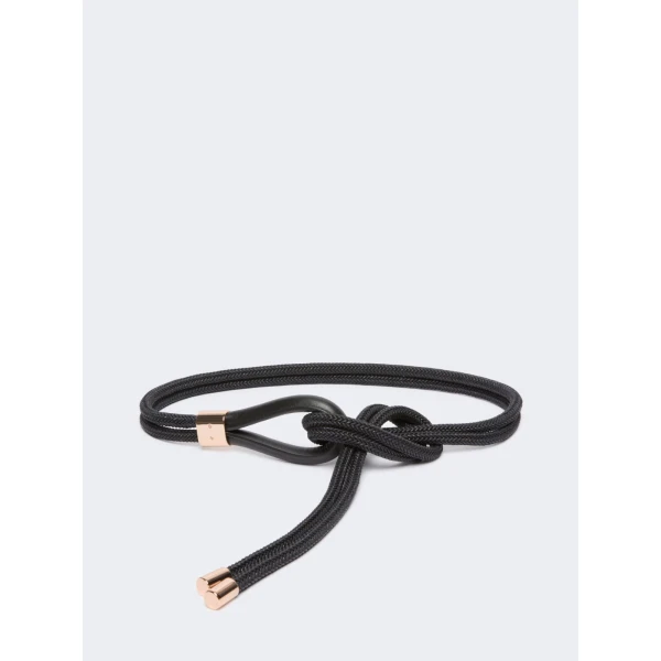 Max Mara Targa Waxed Cotton Belt in Black | Belts | Coveti