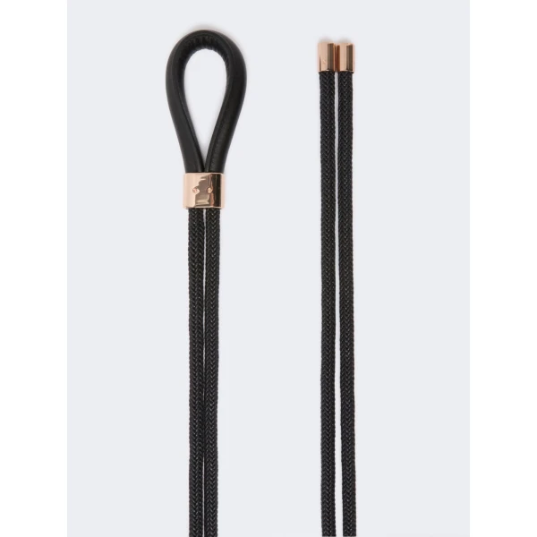 Max Mara Targa Waxed Cotton Belt in Black | Belts | Coveti