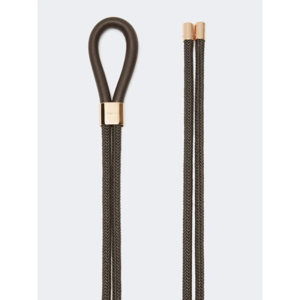 Max Mara Targa Waxed Cotton Belt in Dark Grey | Belts | Coveti