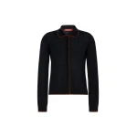 Max Mara Targa Wool and Silk Cardigan in Navy | Cardigan | Coveti
