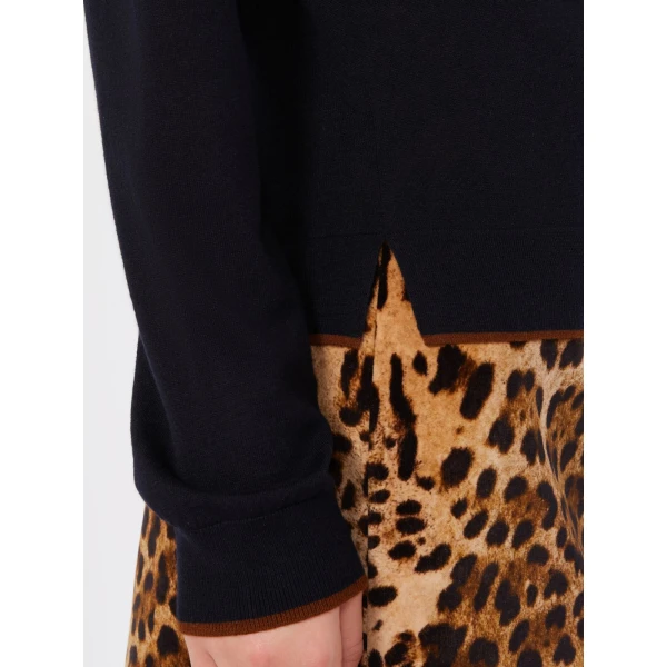 Max Mara Targa Wool and Silk Cardigan in Navy | Cardigan | Coveti