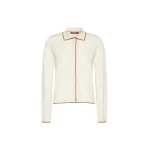Max Mara Targa Wool and Silk Cardigan in White | Cardigan | Coveti