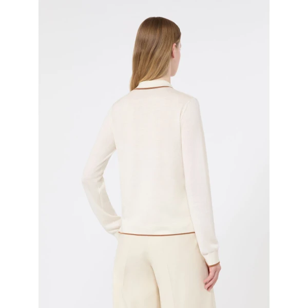 Max Mara Targa Wool and Silk Cardigan in White | Cardigan | Coveti