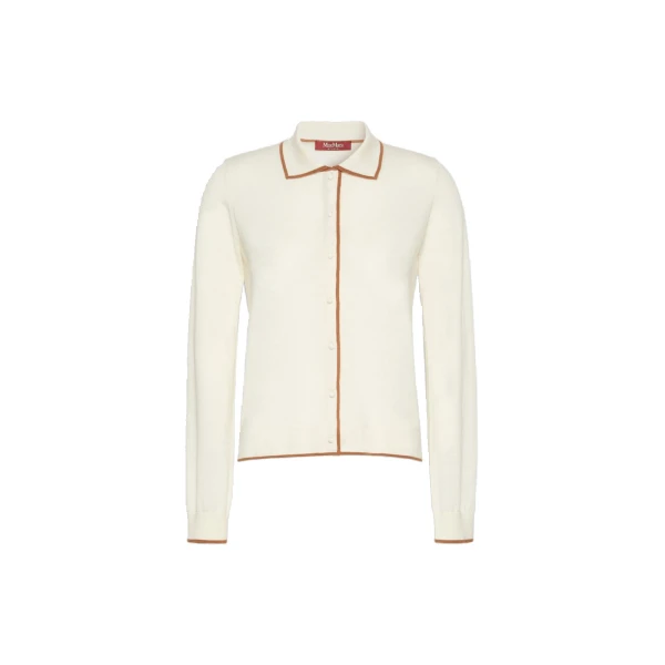 Max Mara Targa Wool and Silk Cardigan in White | Cardigan | Coveti