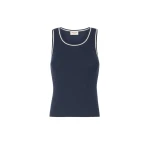 Max Mara Taro Sleeveless Stretch Viscose Top in Navy | Sweaters | Coveti