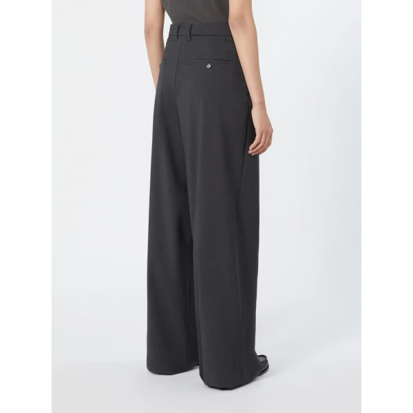 Max Mara Taro Wool Palazzo Trousers in Dark Grey | Wide leg pants | Coveti
