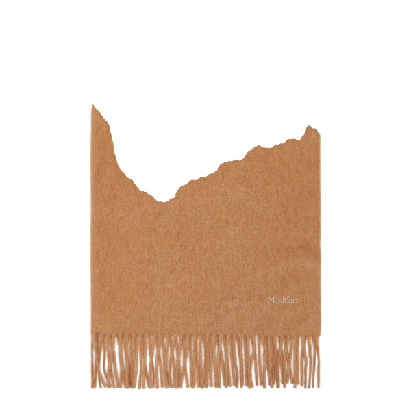 Max Mara Tartan Camel Logo Stole in Camel | Scarves | Coveti