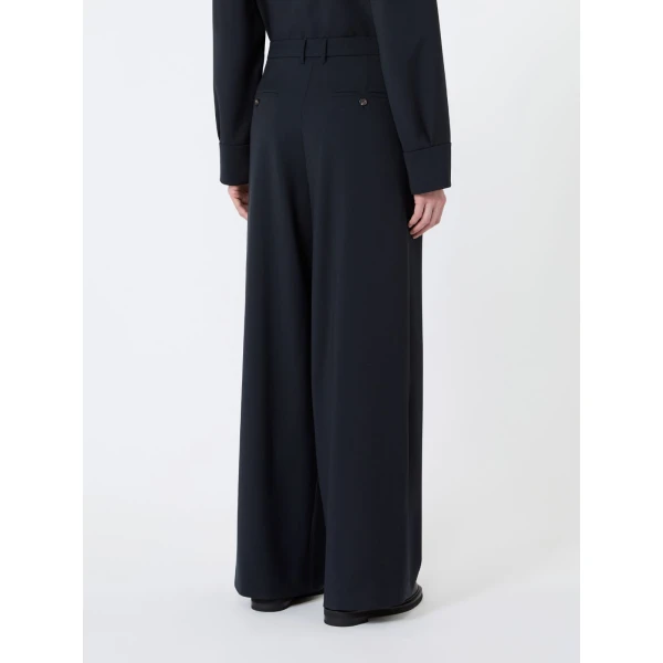 Max Mara Tartufo Wool Cloth Wide-Leg Trousers in Ultramarine | Wide leg pants | Coveti