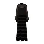 Max Mara Tasca Long Silk Georgette Dress in Black | Maxi Dresses | Coveti