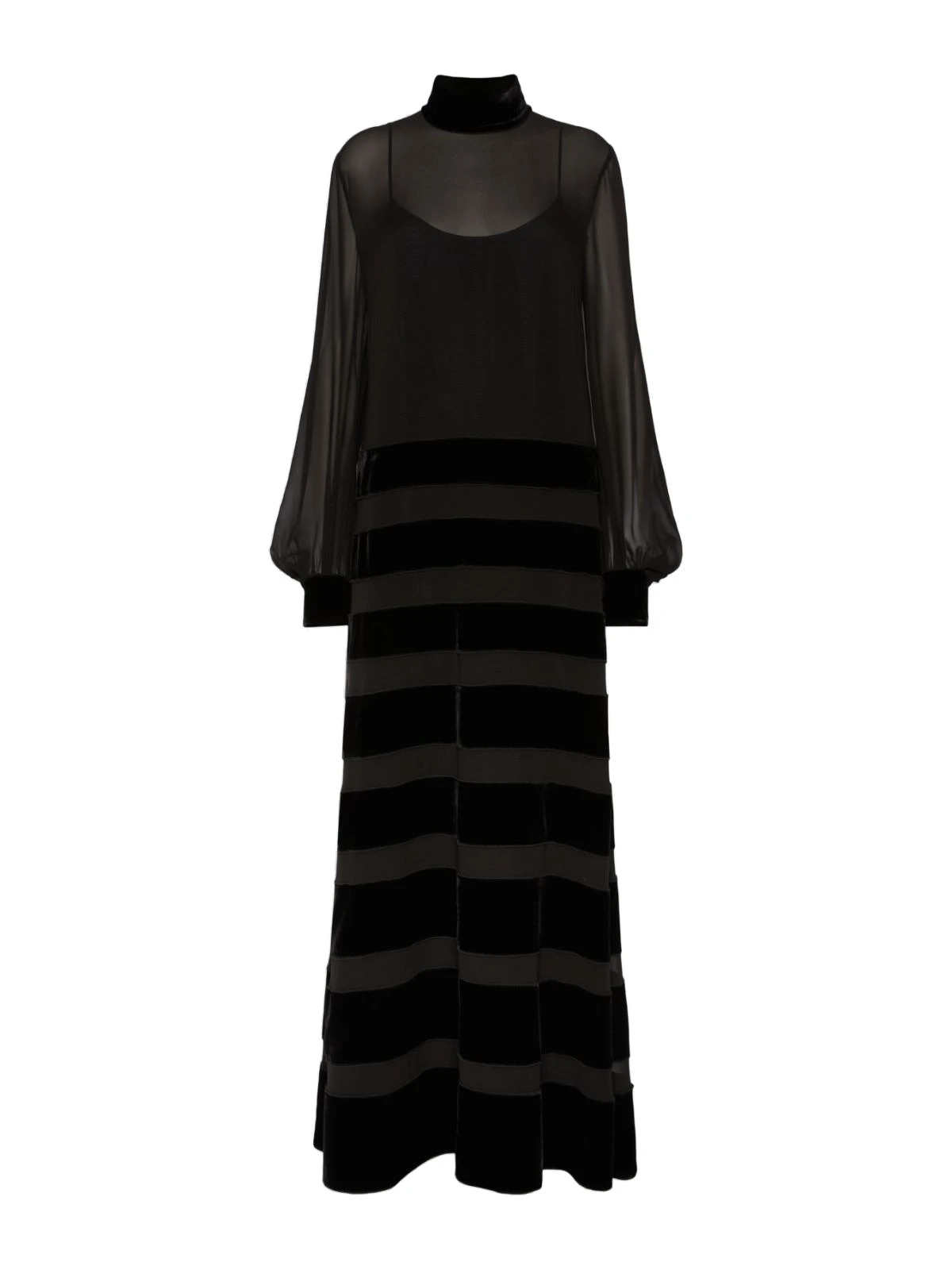 Max Mara Tasca Long Silk Georgette Dress in Black Max Mara Tasca Long Silk Georgette Dress in Black | Maxi Dresses | Coveti