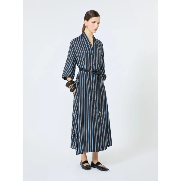 Max Mara Tauro Printed Twill Shirt Dress in Ultramarine | Shirtdress | Coveti