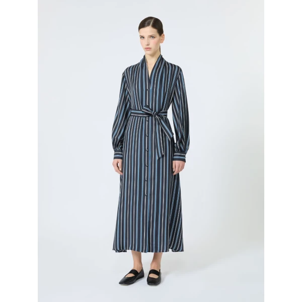 Max Mara Tauro Printed Twill Shirt Dress in Ultramarine | Shirtdress | Coveti