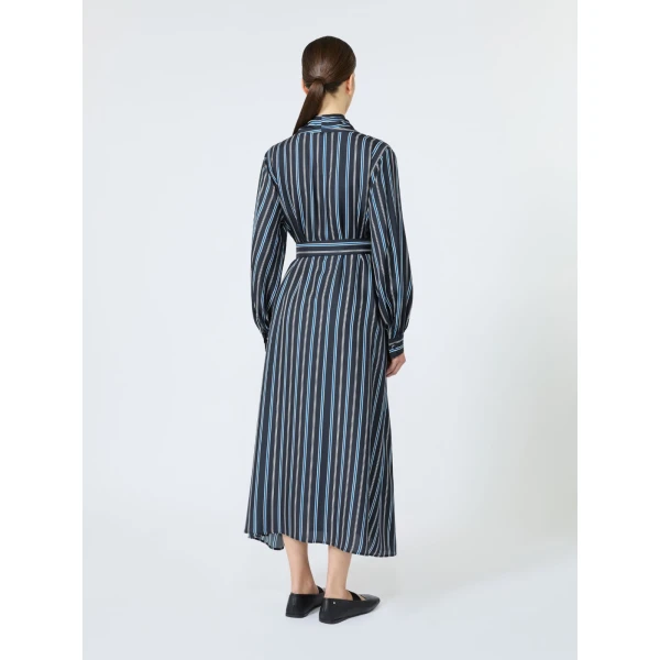 Max Mara Tauro Printed Twill Shirt Dress in Ultramarine | Shirtdress | Coveti