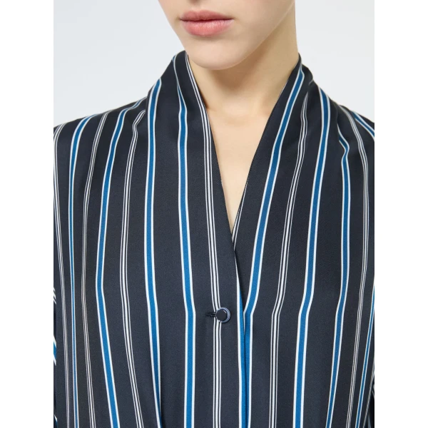 Max Mara Tauro Printed Twill Shirt Dress in Ultramarine | Shirtdress | Coveti