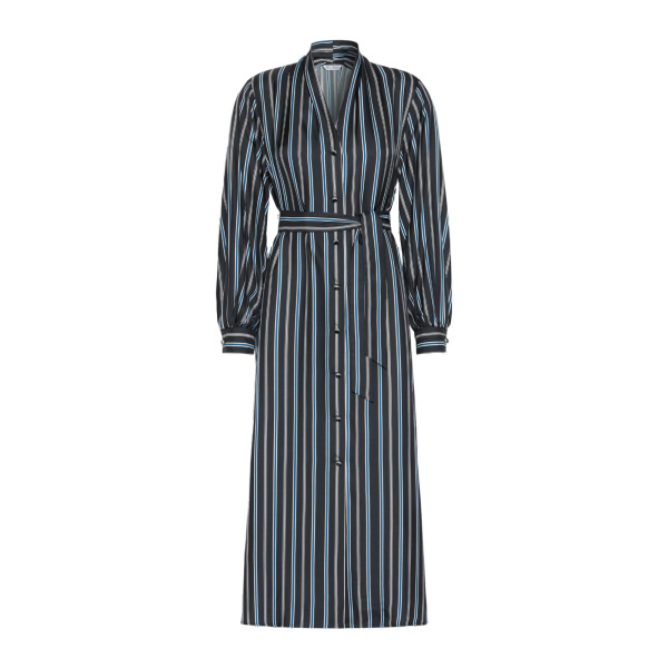 Max Mara Tauro Printed Twill Shirt Dress in Ultramarine | Shirtdress | Coveti