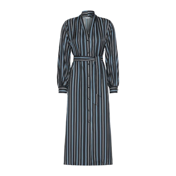 Tauro Printed Twill Shirt Dress in Ultramarine
