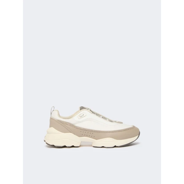 Max Mara Technical Fabric Running Shoes in Beige | Sneakers | Coveti