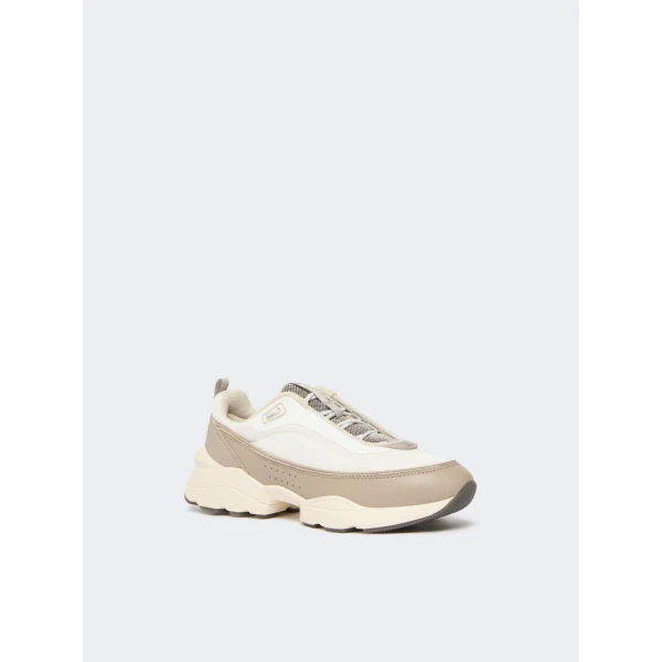 Max Mara Technical Fabric Running Shoes in Beige | Sneakers | Coveti