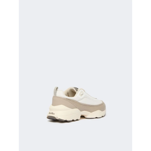 Max Mara Technical Fabric Running Shoes in Beige | Sneakers | Coveti