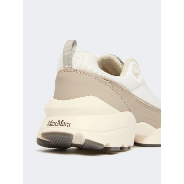 Max Mara Technical Fabric Running Shoes in Beige | Sneakers | Coveti