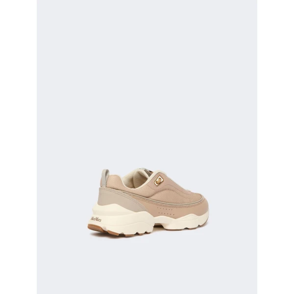 Max Mara Technical Fabric Running Shoes in Camel | Sneakers | Coveti