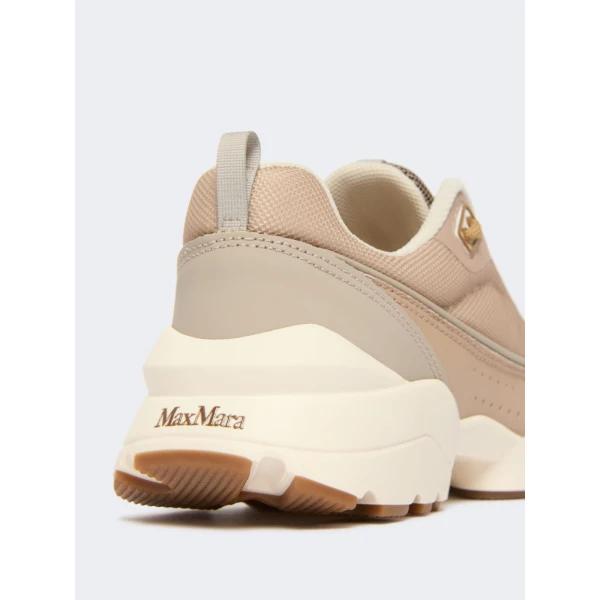 Max Mara Technical Fabric Running Shoes in Camel | Sneakers | Coveti