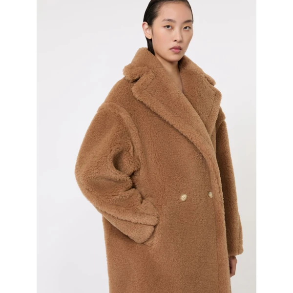 Max Mara Teddy Bear Icon Coat in Camel | Wool Coat | Coveti