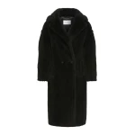 Max Mara Tedgirl Alpaca and Wool Teddy Bear Icon Coat in Black | Wool Coat | Coveti