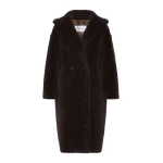 Max Mara Tedgirl Alpaca and Wool Teddy Bear Icon Coat in Dark Brown | Wool Coat | Coveti