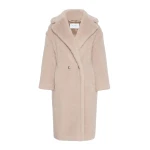Max Mara Tedgirl Alpaca and Wool Teddy Bear Icon Coat in Sand | Wool Coat | Coveti