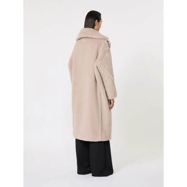 Max Mara Tedgirl Alpaca and Wool Teddy Bear Icon Coat in Sand | Wool Coat | Coveti