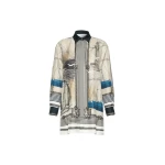 Max Mara Teglia Oversized Printed Silk Shirt in Stone Grey | Shirts | Coveti