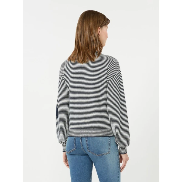 Max Mara Teiera Inlay Cotton Cardigan in Navy | Cardigan | Coveti