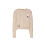 Max Mara Teiera Inlay Cotton Cardigan in Sand | Cardigan | Coveti