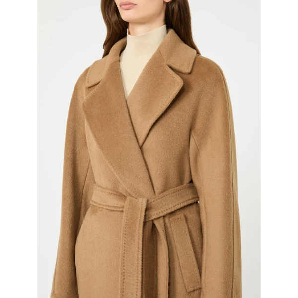 Max Mara Tempera Wool and Alpaca Teddy Coat in Camel | Wool Coat | Coveti